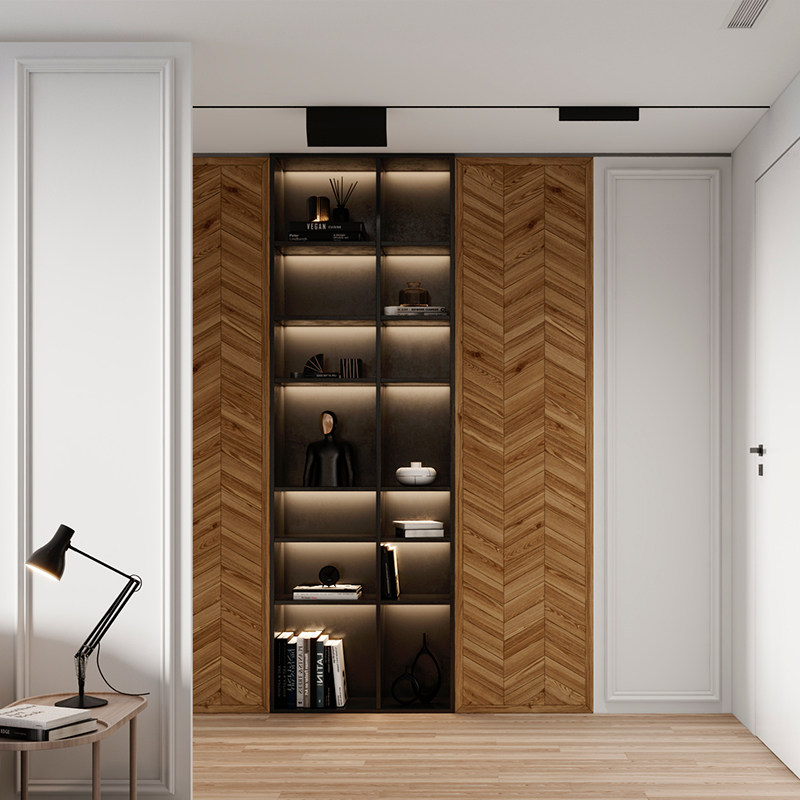 Nordic TV background wall light luxury entrance entrance solid wood decorative wall hanging modern simple living room screen partition