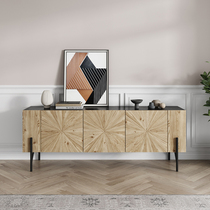 Nordic simple pure solid wood TV cabinet modern light luxury living room high cabinet retro wagi wind handmade audio-visual cabinet customization