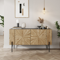Nordic light luxury solid wood porch cabinet modern simple restaurant side cabinet American retro Wabby style dining side cabinet customization