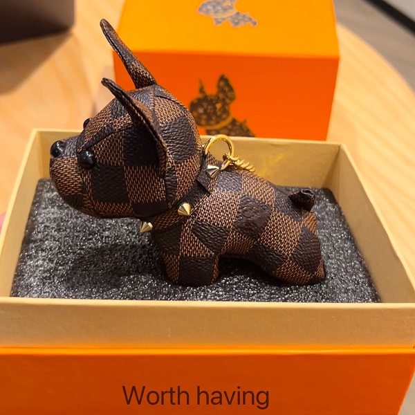 Suitable for Lv Unpacking Bag Pendant Bag Presbyopia French Bulldog Ornament Leather Car Keychain Cute Pendant Dog