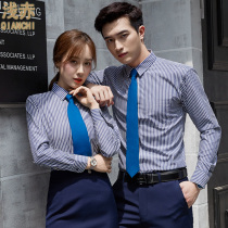 Mens and womens professional clothes with long sleeve shirt set autumn and winter mens shirt interview business dress Bank work clothes