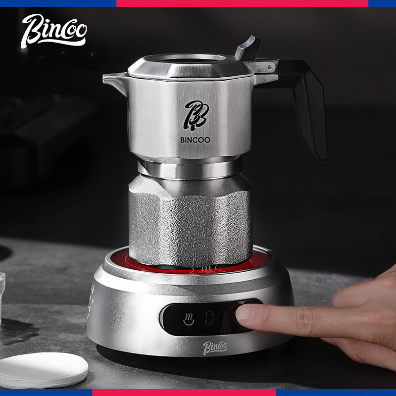 Bincoo Three-Valve Double-Valve Moka Pot 316 Stainless Steel Household Small Espresso Coffee Maker Set