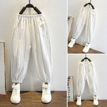 Boy anti-mosquito pants thin section 2022 Summer new children speed dry wide strips of pants Children Summer casual summer clothing