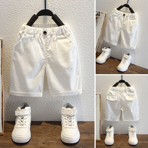Boy White Shorts Summer Pants Summer Fit Children Casual Baby Pants Outside Wearing Thin 50% Pants Tide