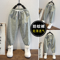 Boy anti-mosquito pants thin summer 2022 new male baby cotton linen trousers pants children tide children light cage pants