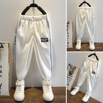 Childrens anti-mosquito pants 2022 New boy pure color summer fit children sports trend thin section Summer speed dry pants