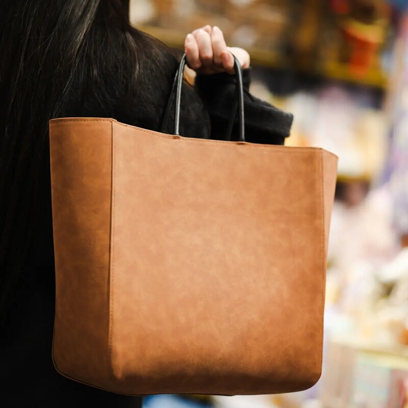 Frosted Paper Bag Handbag for Women, Large Capacity Bag, Portable Handbag, Parent-Child Bag, Everyday Photography Bag