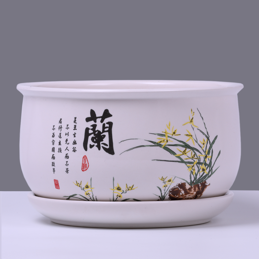 With a special offer a clearance flowerpot ceramic oversized tray hole more than other meat flower of bracketplant of the green plant household food bowl