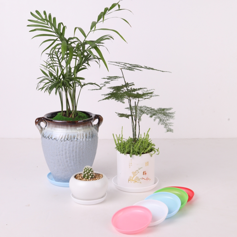 More meat round plastic flower pot tray square small receptacle base plate thickening special small as water bottom