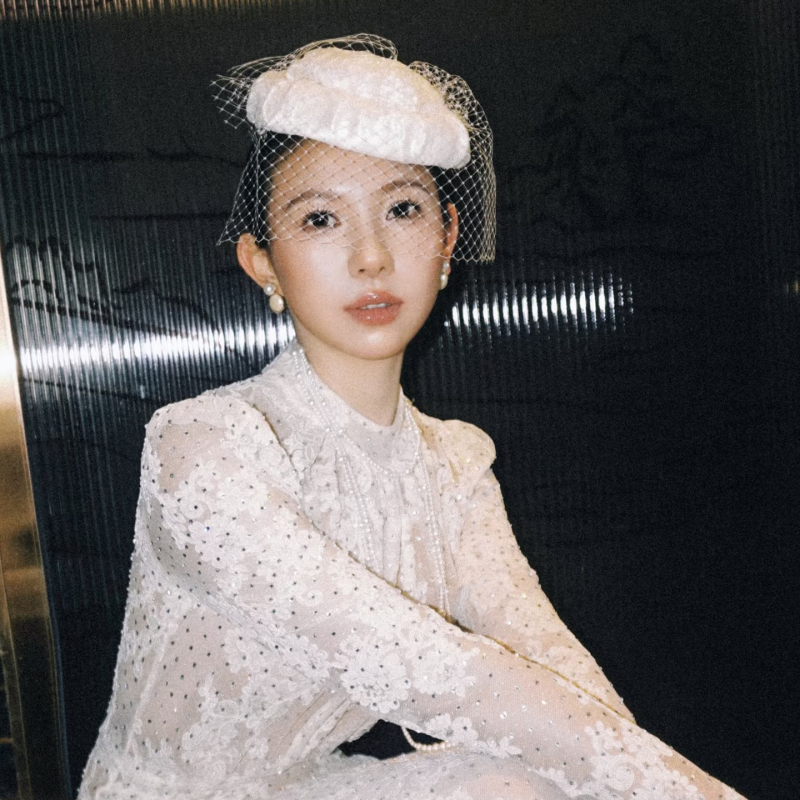 Mi Tang Handmade Bridal Hat for Weddings, High-End and Super Beautiful Hat, Photo Props, Headwear, Original Design