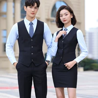 Женский темно-синий жилет + синяя рубашка с длинными рукавами (другие цвета комментарии и заметки)