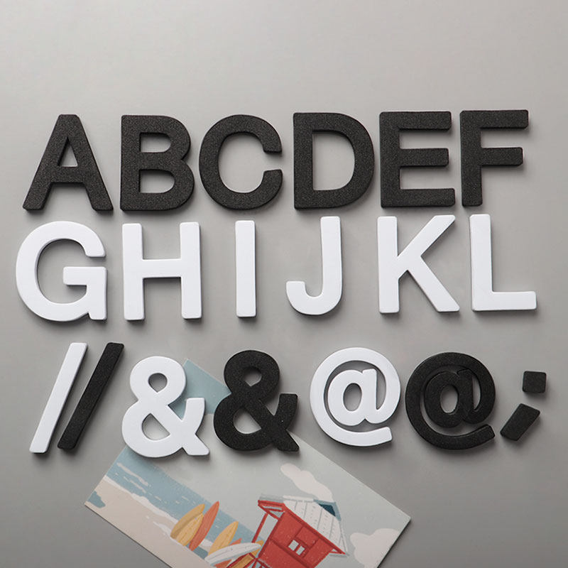 5cm black white capital letters Magnetic fridge with magnet Child early education Decorative Magnet Sticker Magnet Sticker