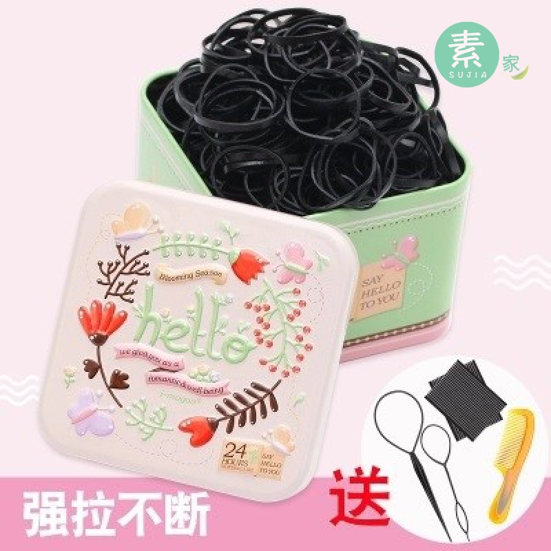 The adults use candy color without injury to thicken children disposable leather gluten black adult hair ring plus coarse rubber gluten hair ring