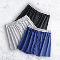 Summer Ice Silk three-point pajama pants men loose size home pants sleeping big pants ultra-thin youth home sleeping shorts