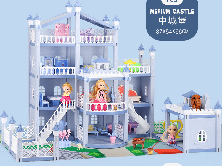 quần áo cho búp bê Trẻ em dài -Công chúa Doll House Villa Castle Mới Dream Princess House Set Túi Túi quà sinh nhật Đồ chơi ngôi nhà búp bê quần áo búp bê