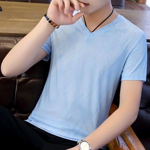 Шелковая тонкая трендовая футболка с коротким рукавом