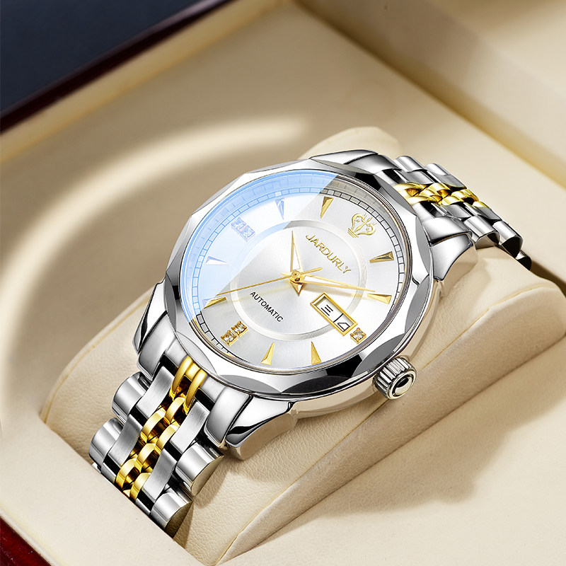 Swiss certified watch men's automatic mechanical watch hollow waterproof business famous brand tungsten steel men's watch