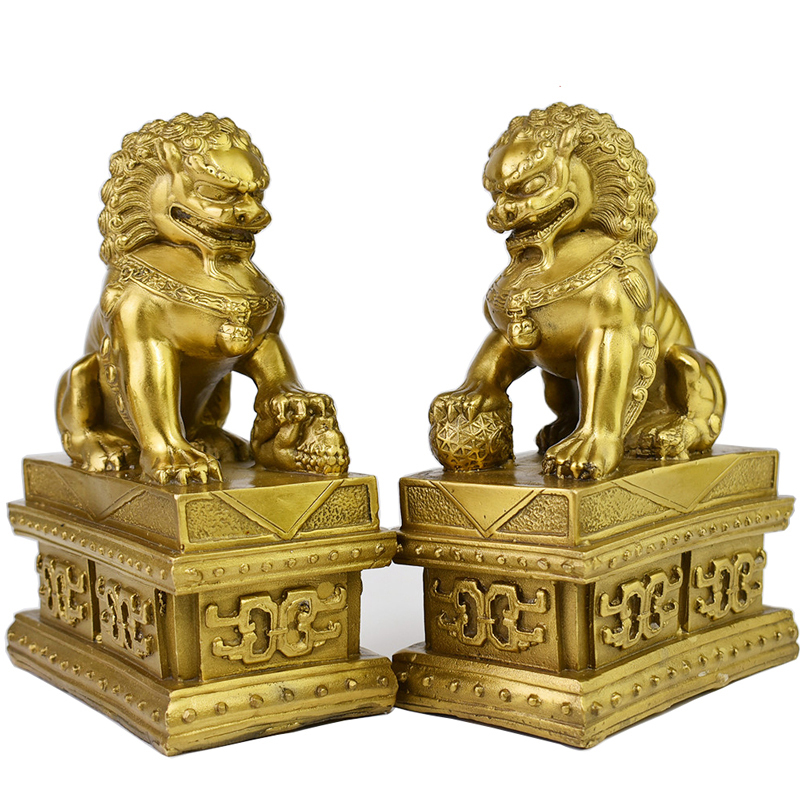 Copper Lion Ornaments, Pure Copper Pair, for Home Entrance, Brass Beijing Lions, Forbidden City Lions, Balcony Windowsill, Front Door Ornaments Copper Lion Ornaments, Pure Copper Pair, for Home Entrance, Brass Beijing Lions, Forbidden City Lions, Balcony Windowsill, Front Door Ornaments