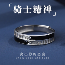 999 sterling silver men ring ins tide single ring male self-discipline ring personality tail ring index finger opening adjustable