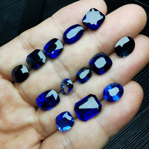 Color treasure natural sapphire bare stone no burning live Royal Blue Cornflower Sri Lanka ring surface rough stone earrings