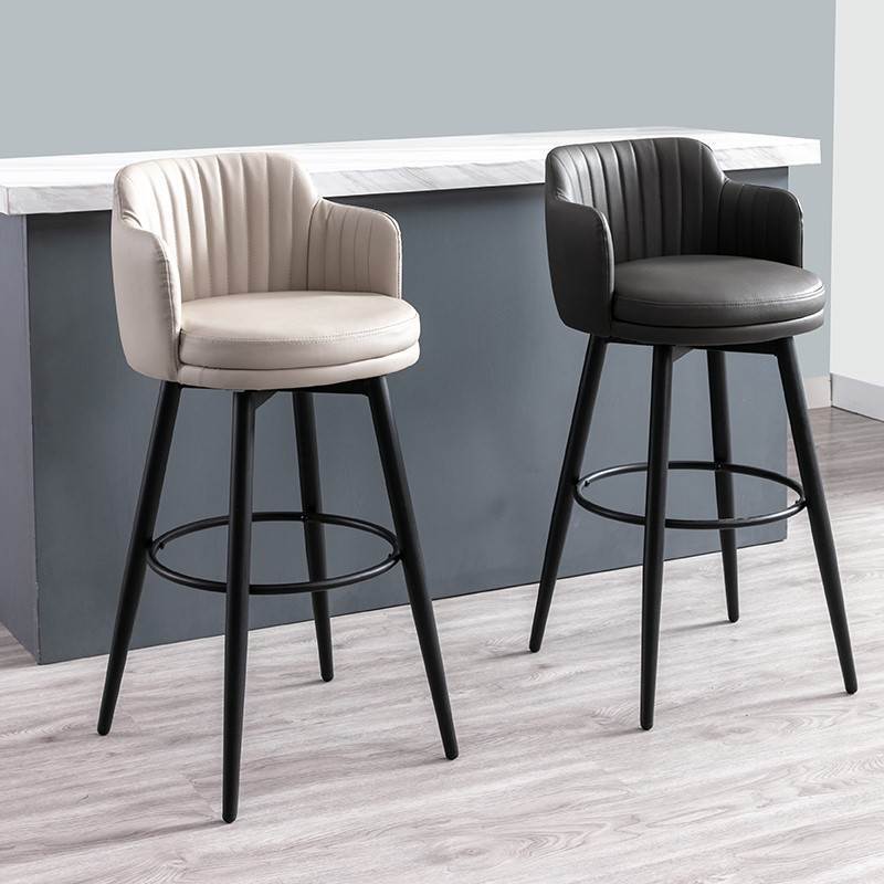 New Nordic Bar Bench Bar Bench High Foot Stool Home Bar Chair Front Office Chair Armrests Swivel High Style Chair Wind-Taobao