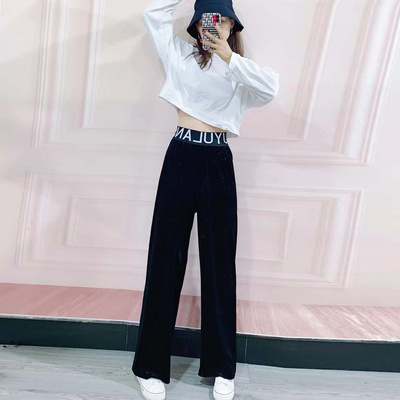 2020大火金丝绒阔腿裤