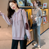 Breast-feeding clothes out spicy mother Spring and Autumn wear fashion lactation postpartum feeding winter coat loose sweater
