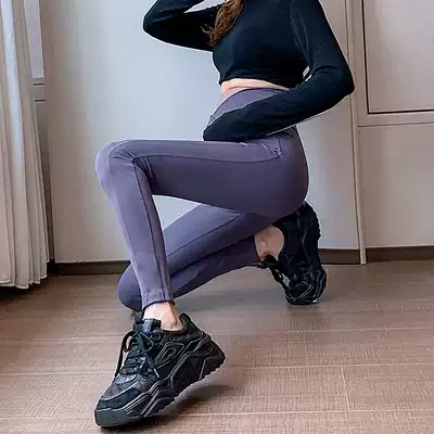 Sports yoga pants pregnant women can wear spring and autumn wear tide mother fashion belly tight elastic small feet inside pants