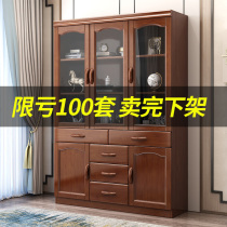 Modern new Chinese full solid wood bookcase Home Book room Glass Door Bookcase Solid Wood Lockers Three Doors Bookcase Furniture