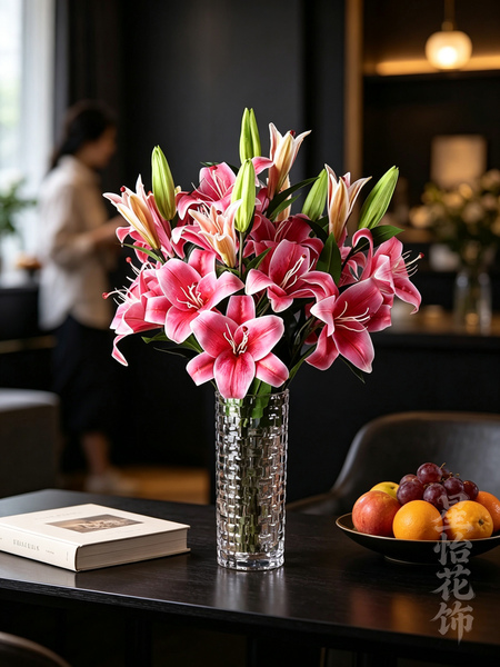High-Grade Hand-Feeling Plastic Washed Dining Table Wedding Lily
