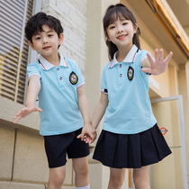 Kindergarten Garden Clothing Summer Clothing Elementary School Childrens School Uniforms Children Summer Banfu Academy Wind Short Sleeve Suits Graduation Photos Clothing