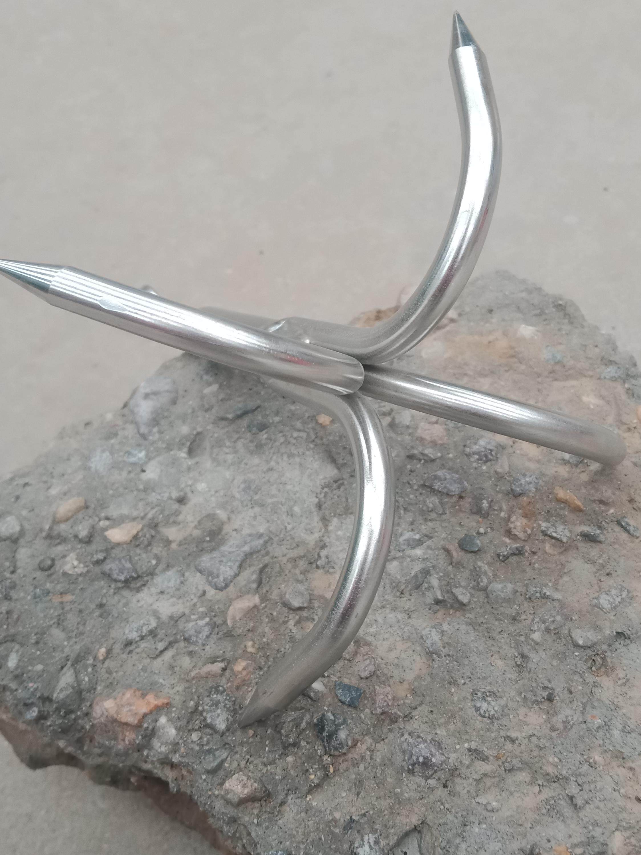 Imported four-claw large stainless steel anchor hook three-claw hook three-prong hook flying tiger claw small fishing boat anchor water grass hook salvage hook