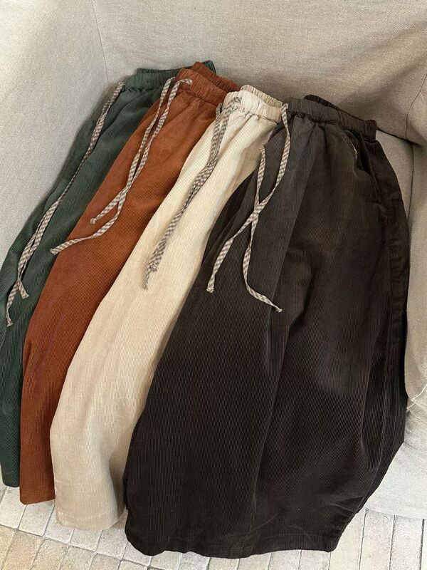 0902 I Love Corduroy! Loose-Fitting Corduroy Pants - Waist Circumference 68, Length 89