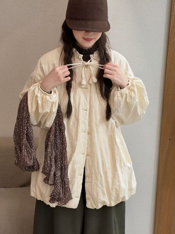 1008 Nnn Small Floral Jacquard Fabric Cotton Jacket 8752 - Bust 122, Length 76