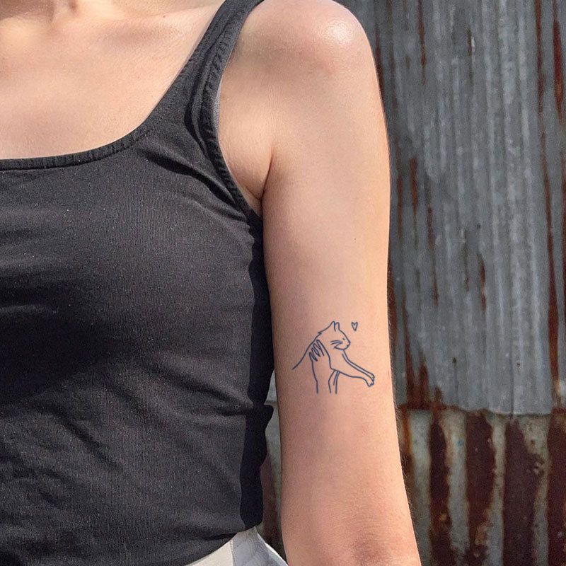 Gattoo Cat Lifts up Its Paws, Warm and Healing, Waterproof, Glue-Free, More Realistic Two-Week Tattoo Stickers