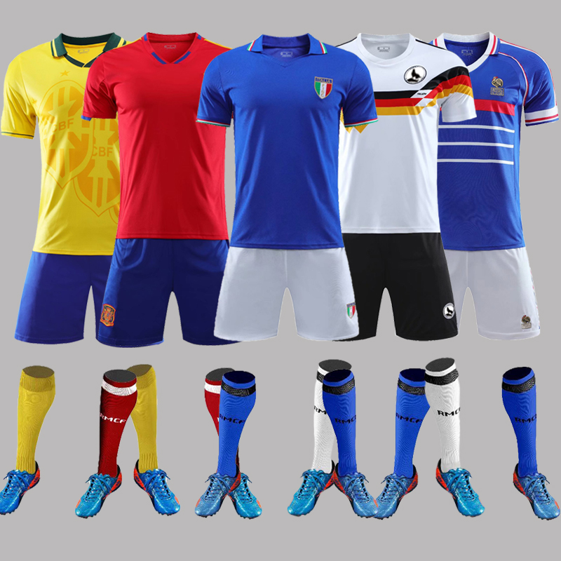 National team retro classic champion jersey customized Zidana Ronaldo training suit for children's adult football suit