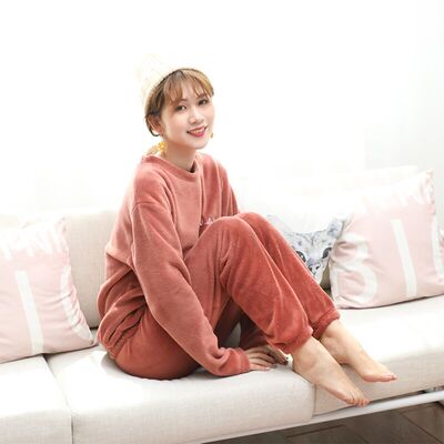 秋冬季仙女暖暖衣裤珊瑚绒两件套