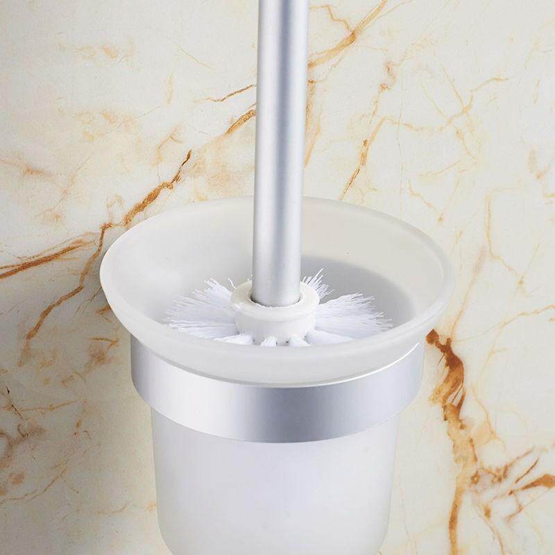 Punch-free bathroom brush holder set toilet brush no dead angle squat toilet replacement brush head brush cup suction cup