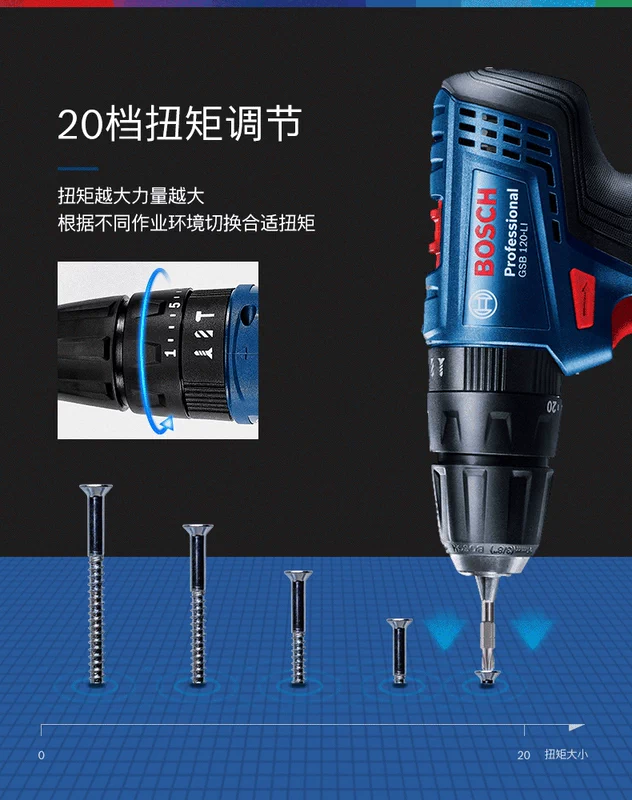 Bosch sạc máy khoan tác động GSB120-Li máy khoan điện 12V pin lithium nhà súng ngắn khoan tuốc nơ vít công cụ điện máy vặn vít 