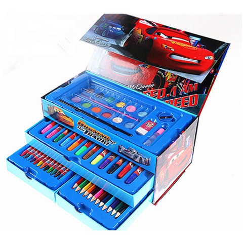 54 Car42 piece / 54 piece Watercolor pen suit   children study painting mapping crayon three layers Stationery Gift box Brush cover 。