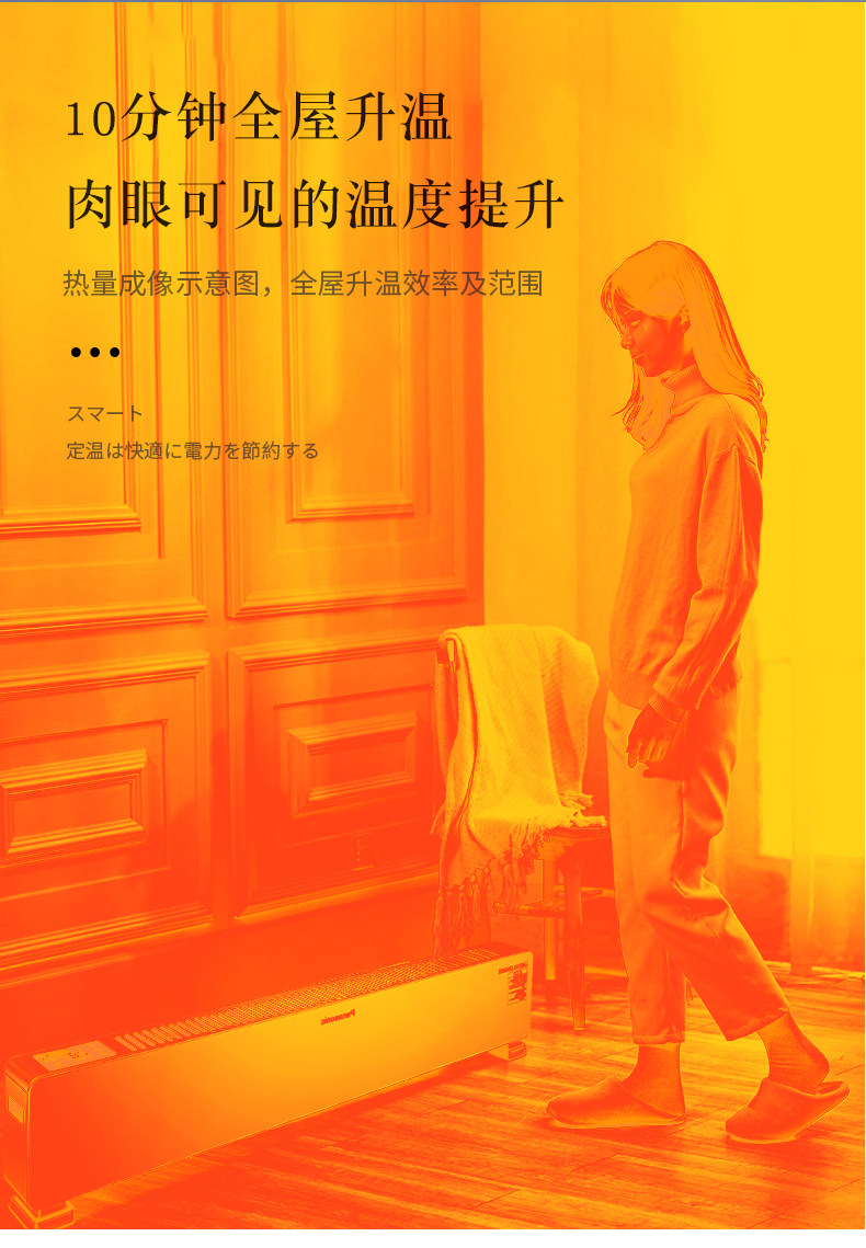 松下 智能遥控踢脚线电取暖器 可设15度-35度 2200w 图7