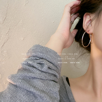  Korean temperament net red earring earrings 2021 new trendy simple high-end sense of the ring fashion wild circle earrings
