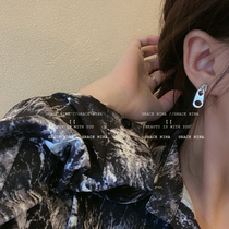  Fashion new metal zipper earrings 2021 new trend simple and compact design earrings spring and summer earrings