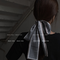 With the finishing touch French hair band female tie hair spring out hair accessories retro silk towel belt scarf bow headwear