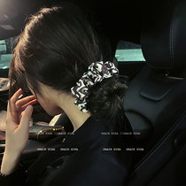 Head jewelry Korean large intestine Hairband hair rope bow tie hair accessories floral headdress tie hair female head rope net red ins