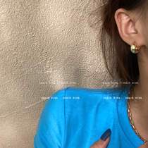 Hollow C-shaped gold-plated simple earrings 2021 new wild Korean temperament earrings high-end fashion female earrings