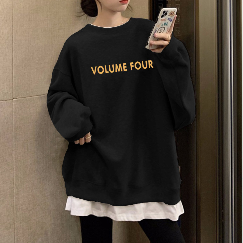 Spring and autumn gestation women in Korean version 2022 new plus velvet two boomers Central Long version loose long sleeves pregnant women's necropolis