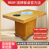 Australian Brands Solid Wood Hotpot Table induction cookers Dining Furnished Dining Furniture Table and chairs Restaurant dining table and chairs Composition Z76