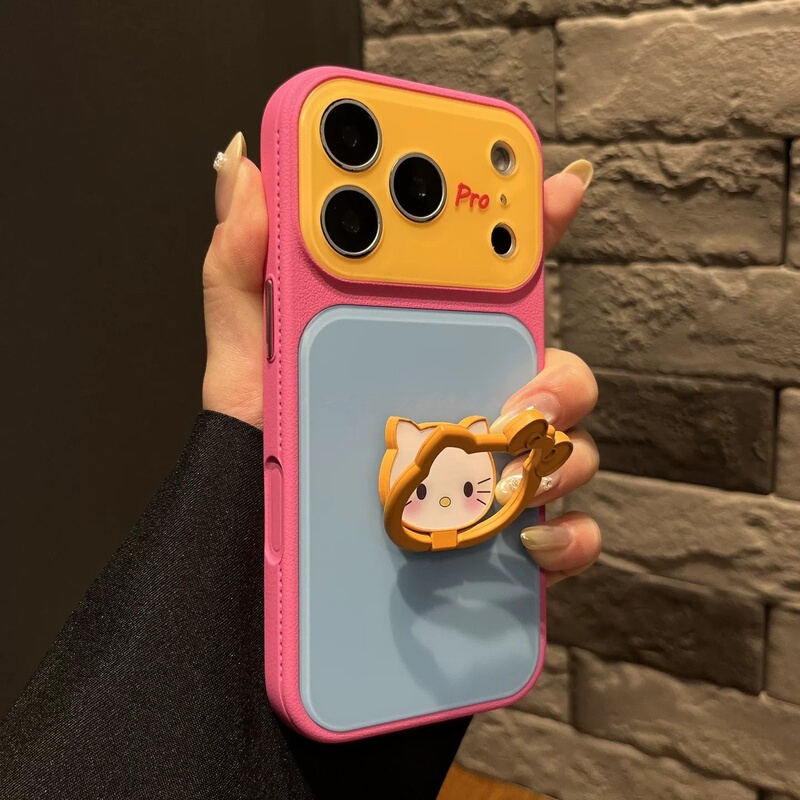 Suitable for Apple 17 Pro Phone Case with Large Window, Instantly Transforms into Contrasting Colors, Rose Orange and Blue Cat Stand, iPhone 17 Pro Max Cute Case for Women, 16 Pro Dopamine Style, 16 Anti-Drop, 15 Stylish Case Suitable for Apple 17 Pro Phone Case with Large Window, Instantly Transforms into Contrasting Colors, Rose Orange and Blue Cat Stand, iPhone 17 Pro Max Cute Case for Women, 16 Pro Dopamine Style, 16 Anti-Drop, 15 Stylish Case