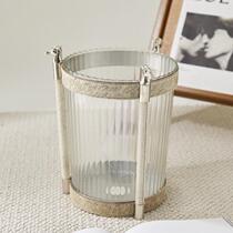 Trash can for living room household stainless steel high-end lidless high-value light luxury bedroom creative storage bucket large capacity